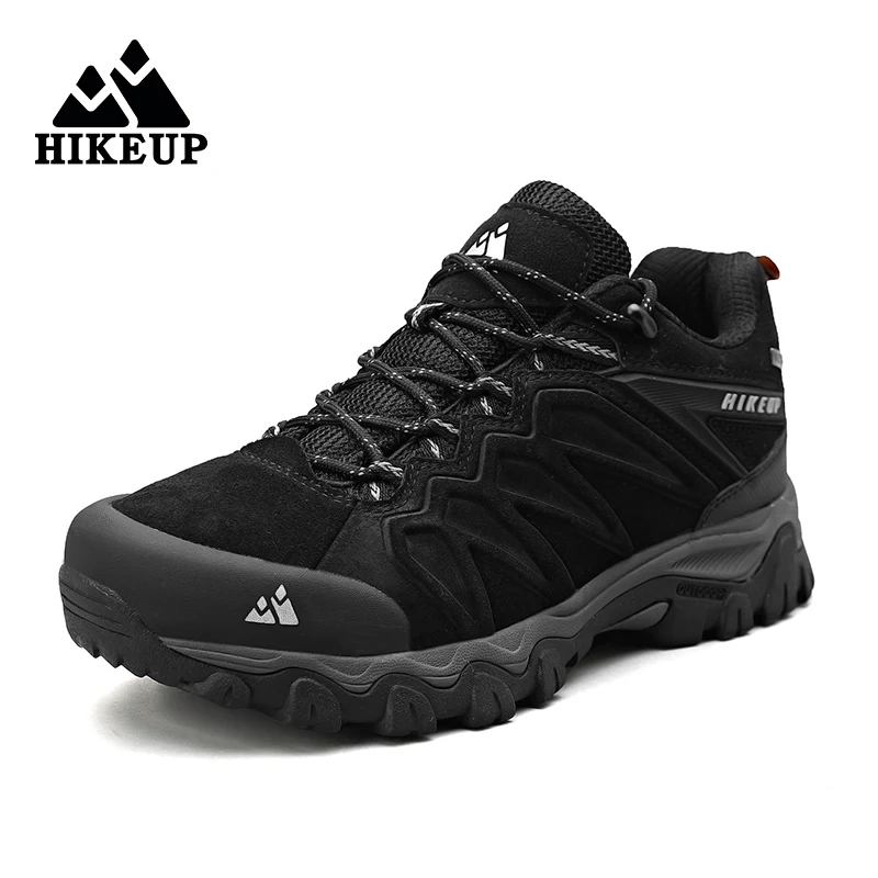 HIKEUP Botas de trekking de cuero para hombre – tácticas de montaña - imagen 2