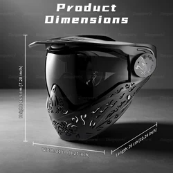 Máscara táctica de paintball integral con doble lente desmontable