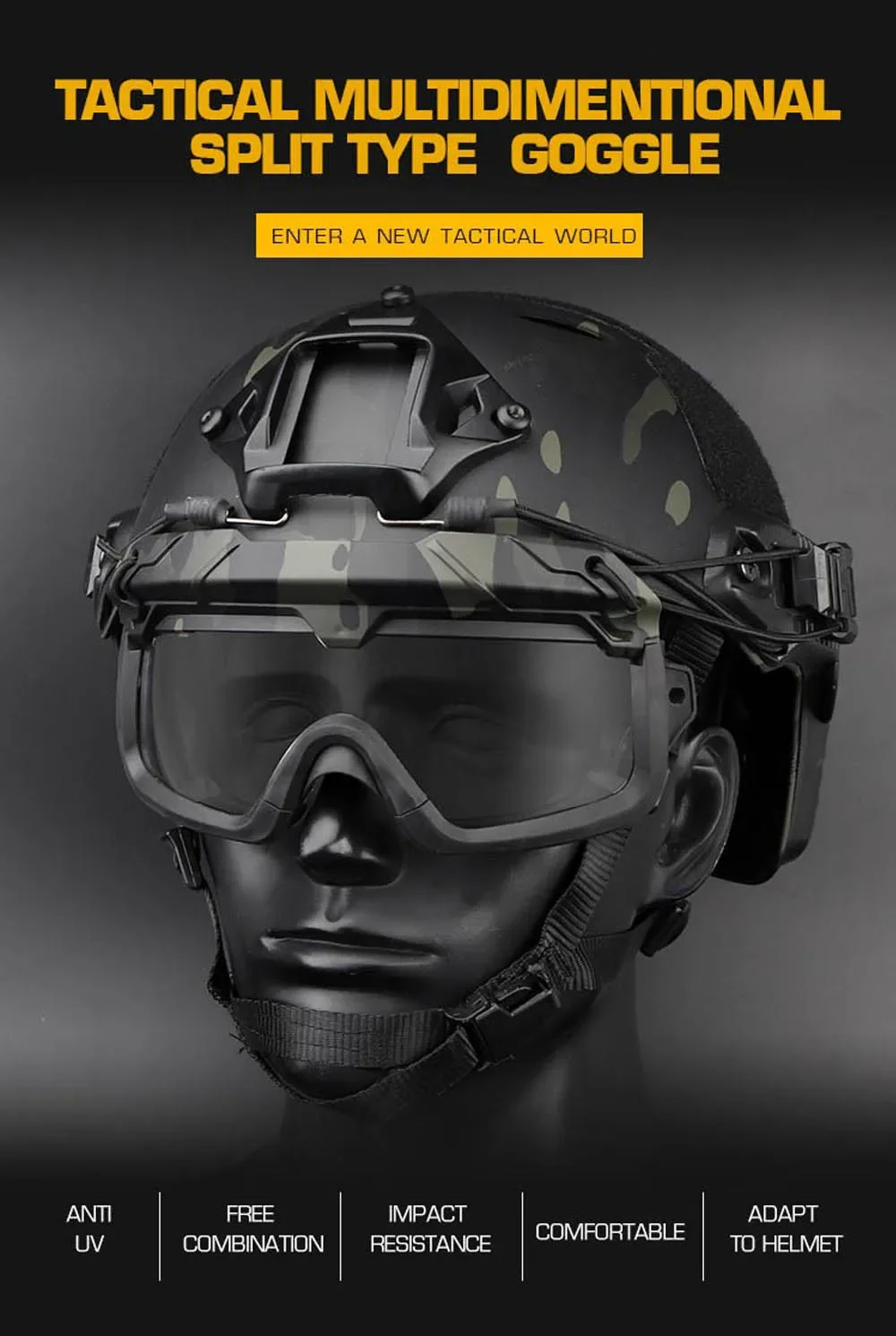 Gafas tácticas con diseño integrado para casco FAST