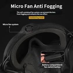 Máscara táctica airsoft con gafas antiniebla para paintball