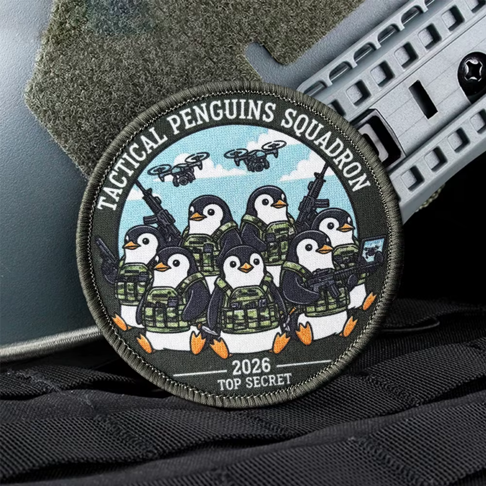 Parche táctico velcro con drones y pingüinos, insignia militar - imagen 4
