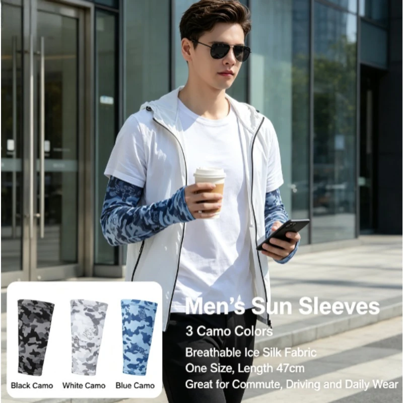 Mangas térmicas camuflaje anti-UV ripstop transpirables para hombre - imagen 5