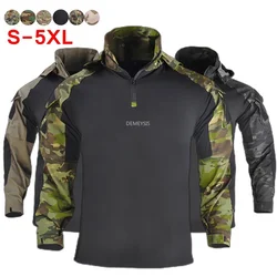 Camisa camuflaje táctico manga larga transpirable para airsoft y caza