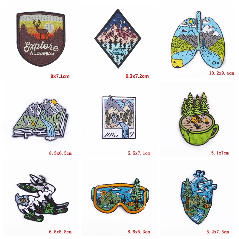 Parches bordados outdoor para acampar - planchado DIY en ropa - imagen 2