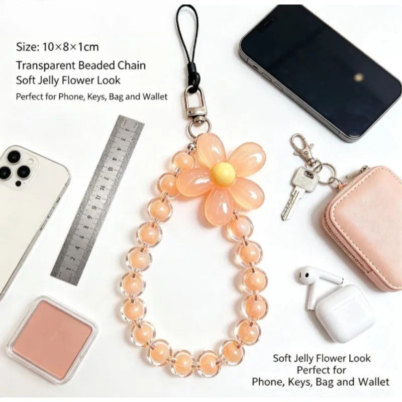 Cordón para teléfono con pulsera de cuentas estilo macaron - imagen 4