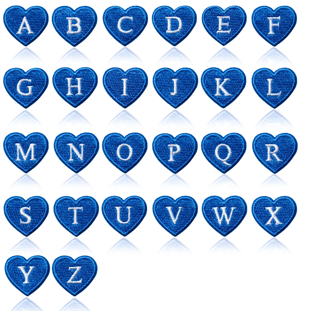 Parche bordado corazón con letras coloridas estilo inglés para coser