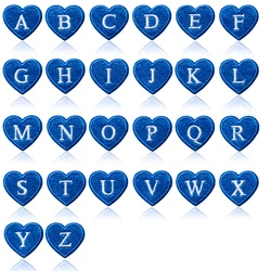 Parche bordado corazón con letras coloridas estilo inglés para coser