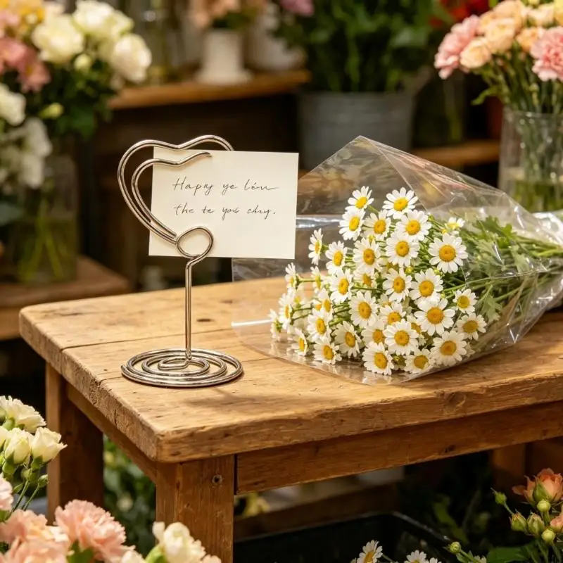 Soporte números decorativos metal forma corazón para eventos - imagen 2