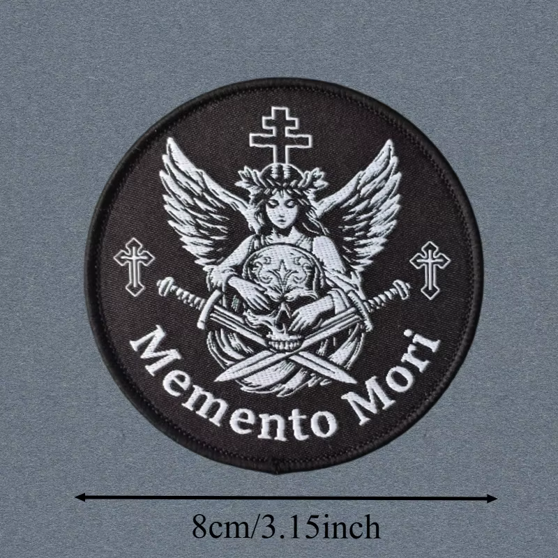 Parche táctico MEMENTO MORI calavera gancho y bucle para ropa - imagen 5