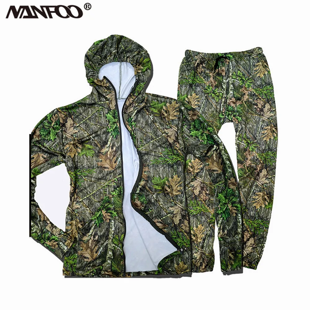 Sudadera camuflaje biónico elástica transpirable para caza y pesca