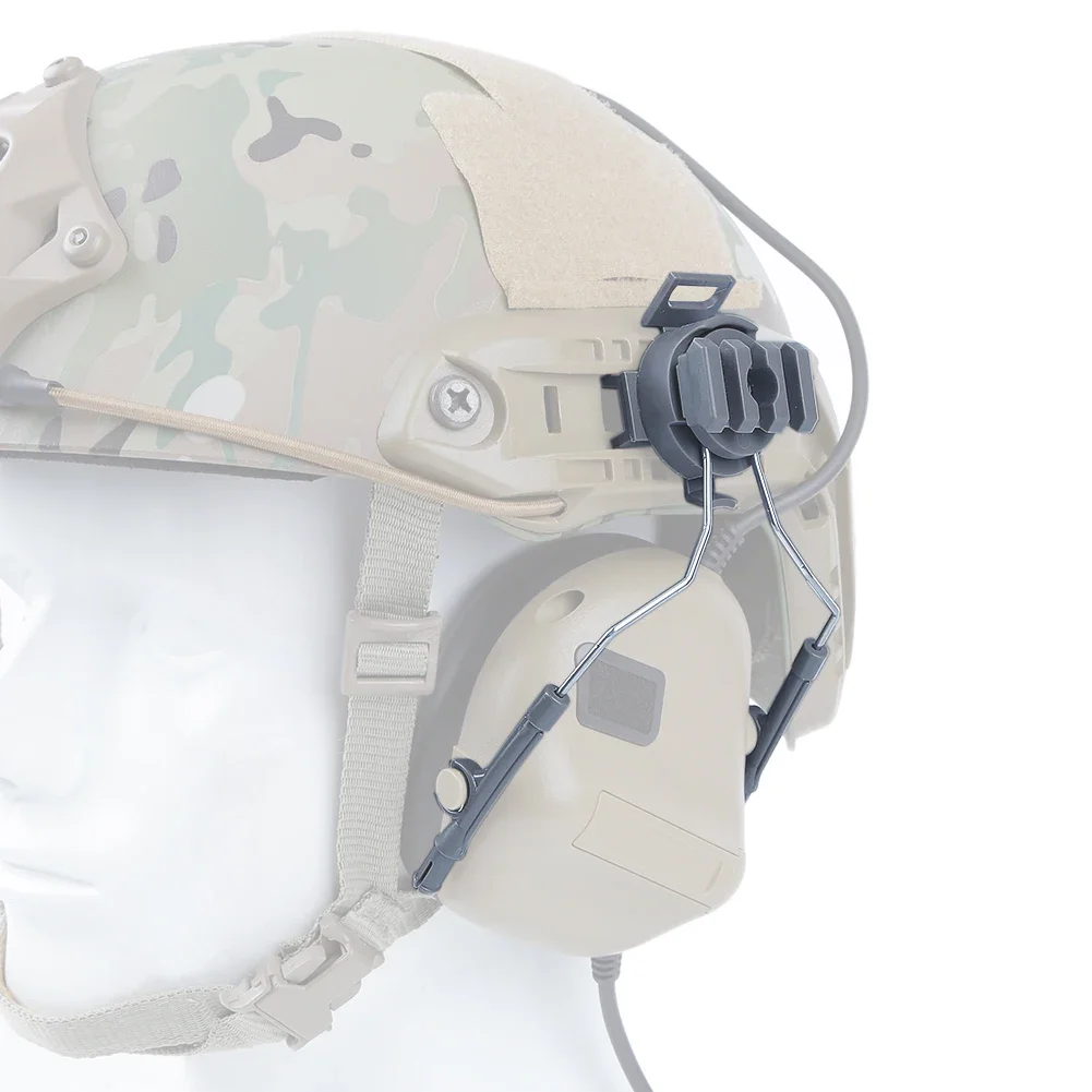Soporte táctico riel Picatinny para auriculares, casco giratorio