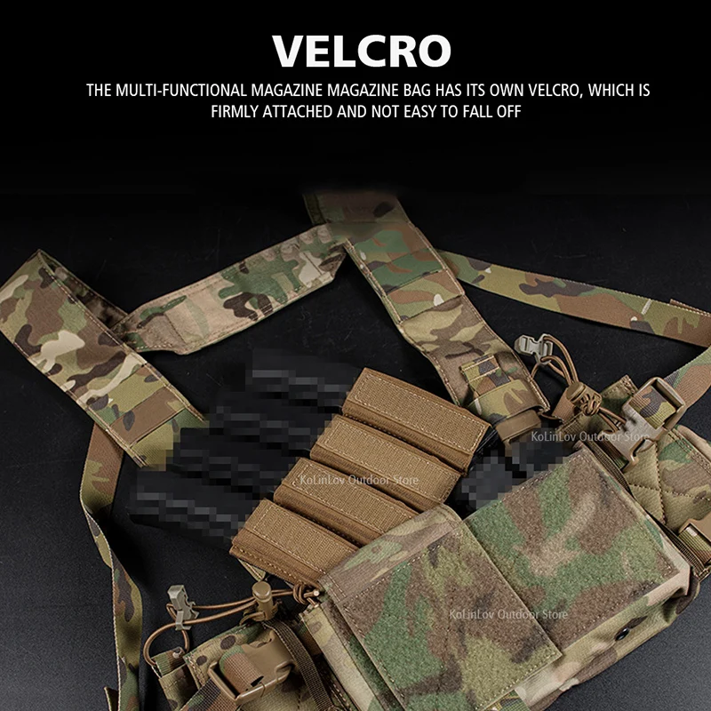 Chaleco táctico ligero MK4 con portacargadores MP5 y aparejo de pecho - imagen 5