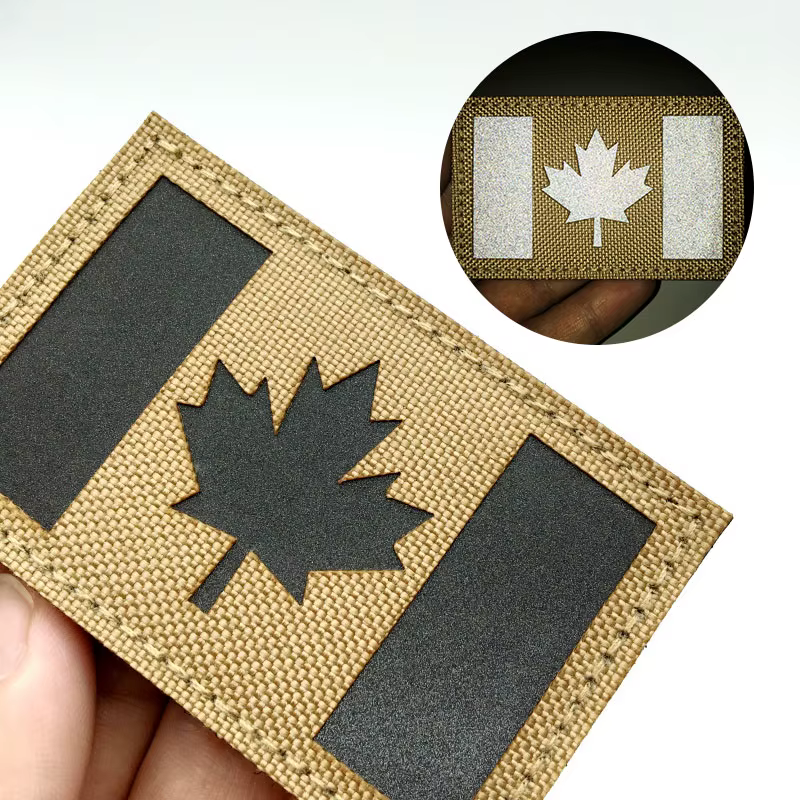 Parche reflectante IR bandera de Canadá gancho y bucle termoadhesivo - imagen 2