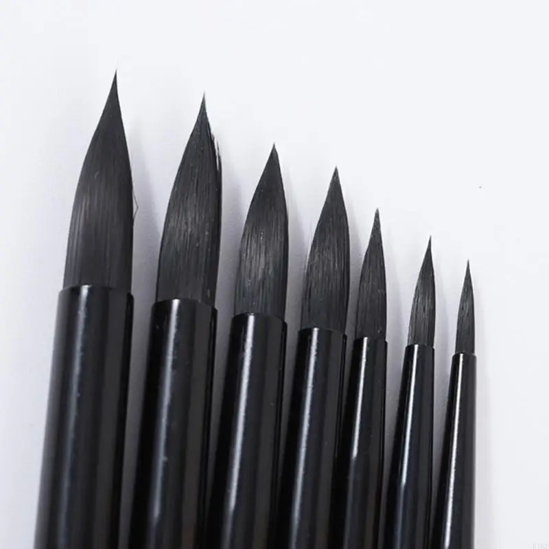 Pincel delineador profesional punta redonda de madera cerdas suaves - imagen 5