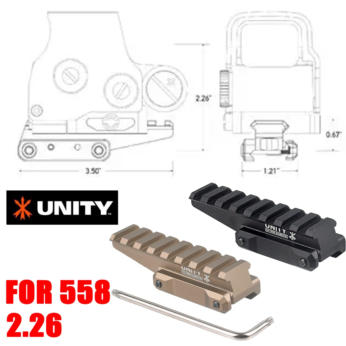 Unity FAST FTC, soporte abatible para magnificador EOTech G33/G43/G45 - imagen 2