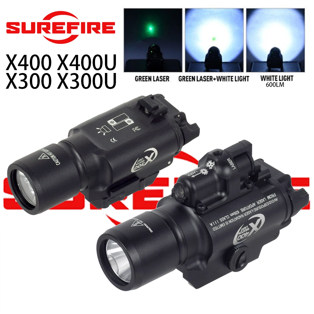 SureFire X400U: linterna táctica con láser verde o rojo