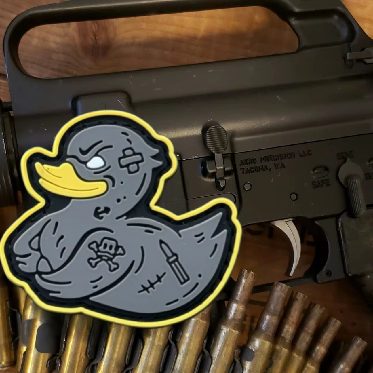 Parche moral pato táctico militar 3D PVC velcro para ropa y mochilas - imagen 5