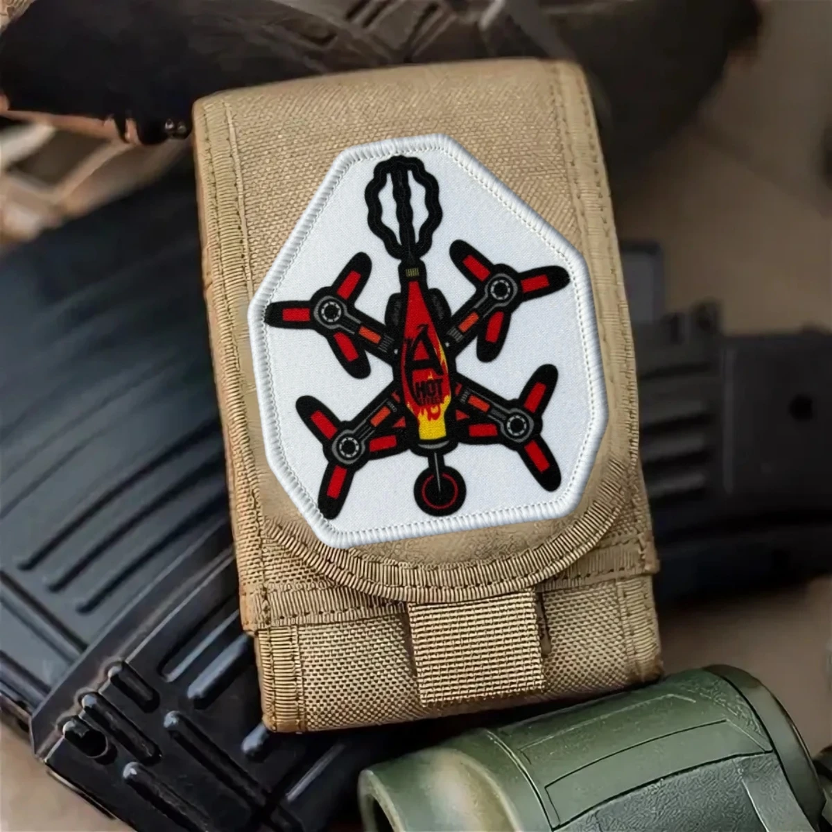 Parche táctico de morale dron con velcro y adhesivo para mochila - imagen 5
