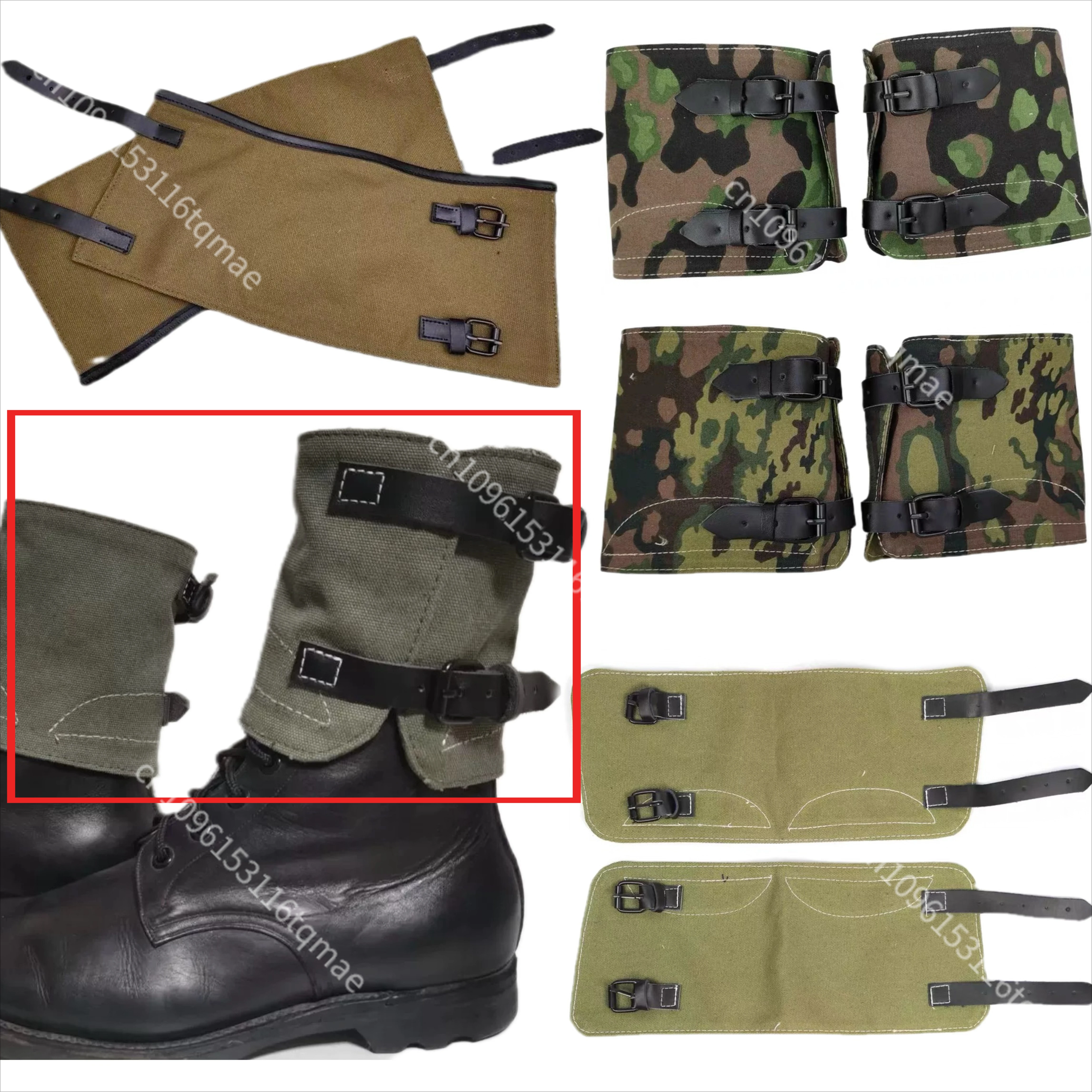 Leggings tácticos de lona soldado montaña alemán WWII para outdoor - imagen 3