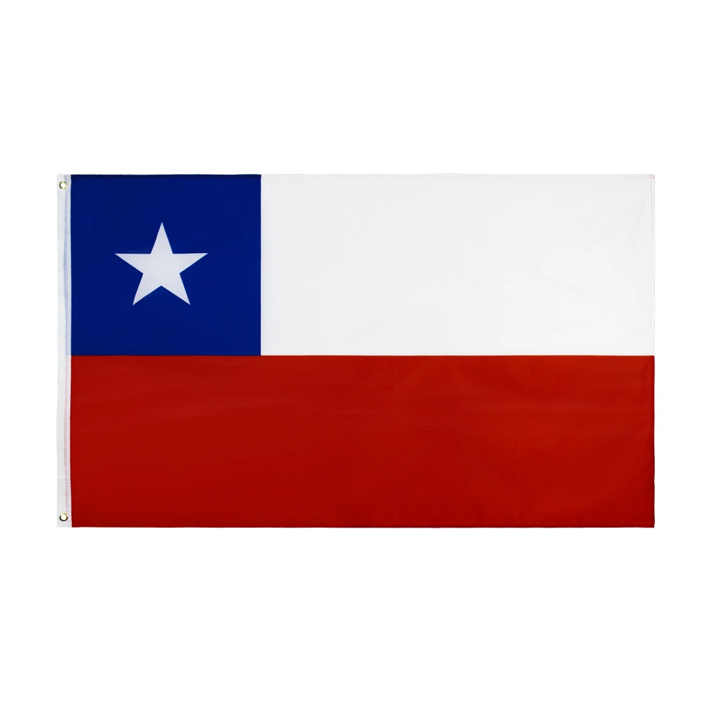 Bandera de Chile colgante de poliéster 90x150 cm vista frontal
