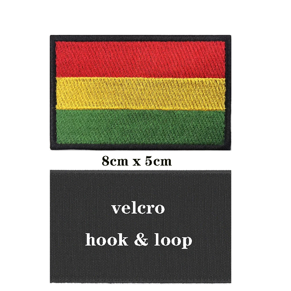 Parche bordado bandera Bolivia con velcro – Brazalete táctico militar - imagen 2