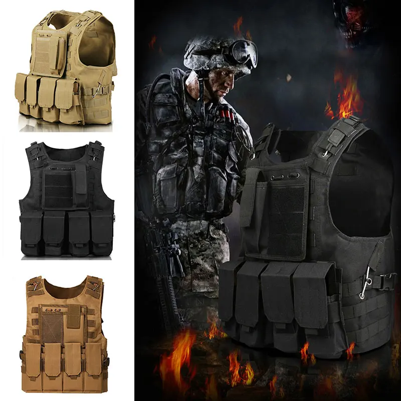 Chaleco táctico de asalto MOLLE – Camuflaje para airsoft y caza - imagen 3