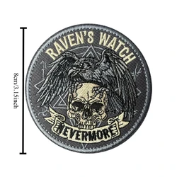 Parche táctico bordado calavera gótica cuervo Nevermore con velcro