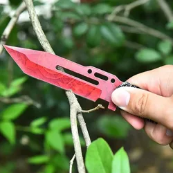 Mini cuchillo EDC de hoja fija con decoración paracord Galaxy