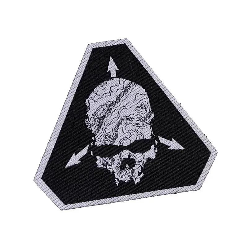 Parche táctico velcro calavera esqueleto bordado triangular - imagen 2