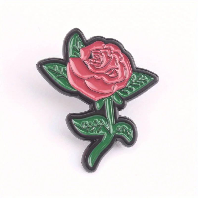Pin de esmalte flor Crimson Bloom hiperrealista con detalles botánicos - imagen 2