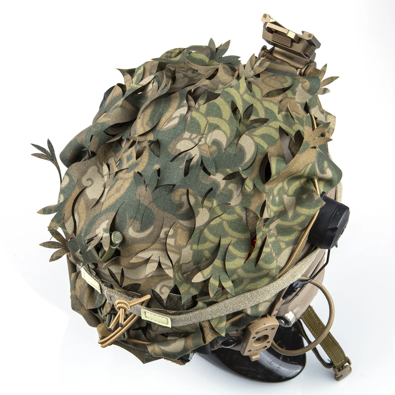 Detalle de la textura camuflaje 3D en tela