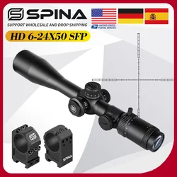 SPINA OPTICS Mira de rifle 6-24x50 SF con retícula BDC iluminada