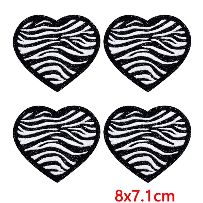 Parche bordado termoadhesivo animal print corazón estrella lazo - imagen 5