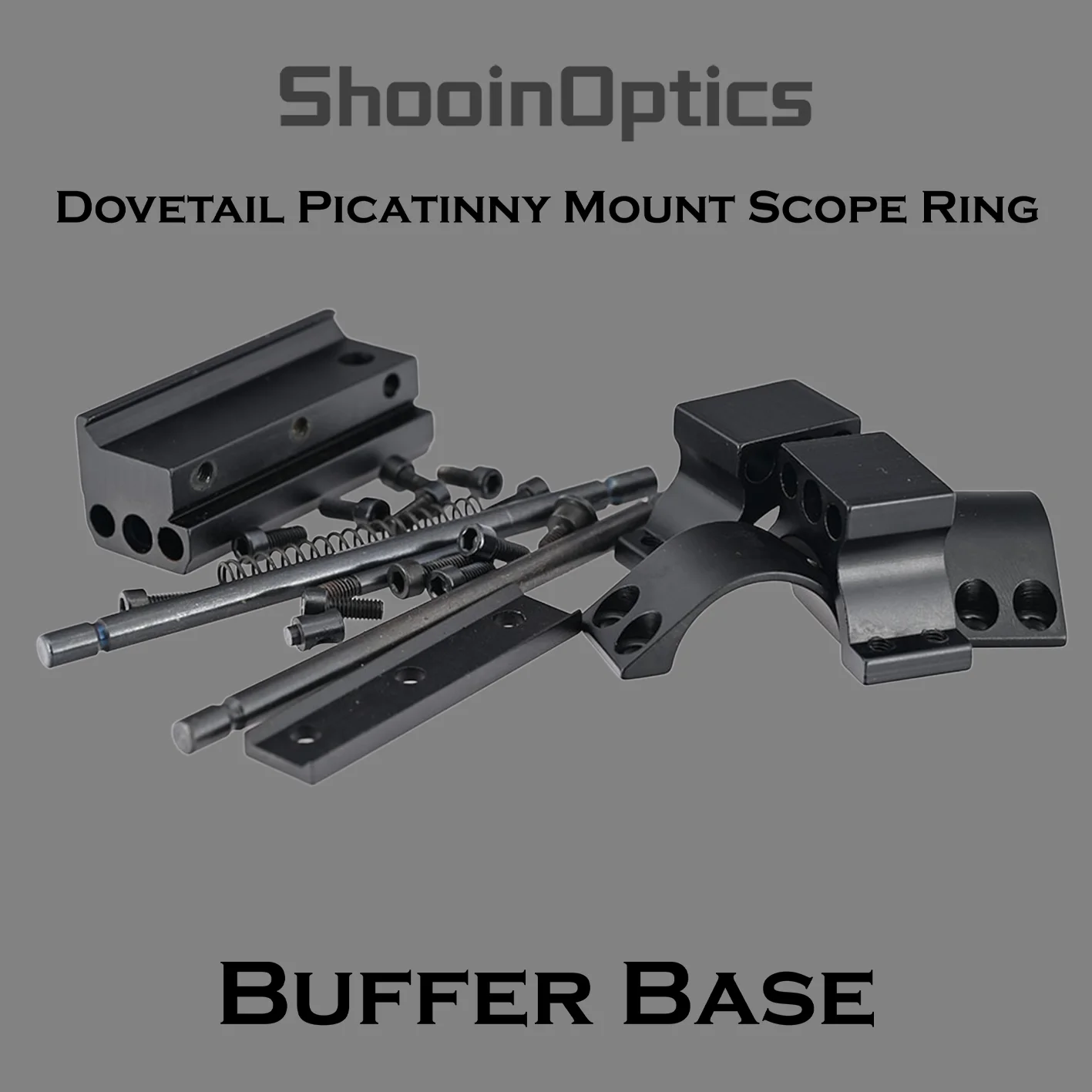Shooin Optics Montura para mira Picatinny con anillos antichoque - imagen 4