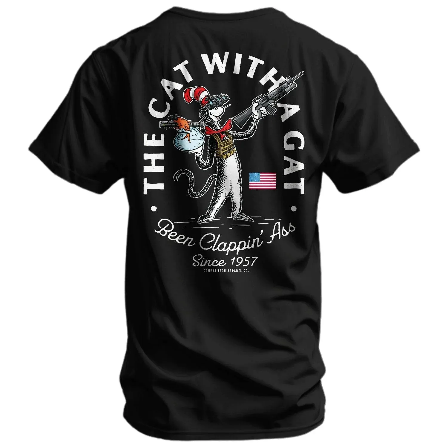 Camiseta táctica Cat with a Gat Remix de algodón para deporte - imagen 4