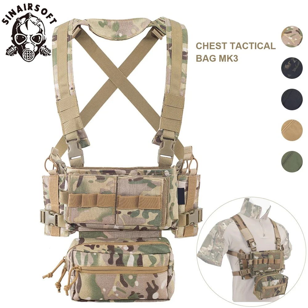 Pechera táctica Molle MK3 de nylon para airsoft y caza