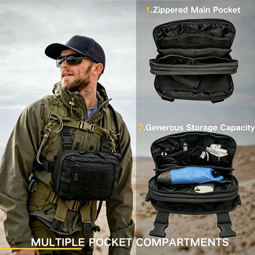 Bolsa portapistolas táctica – Chest rig EDC con funda de pistola - imagen 3