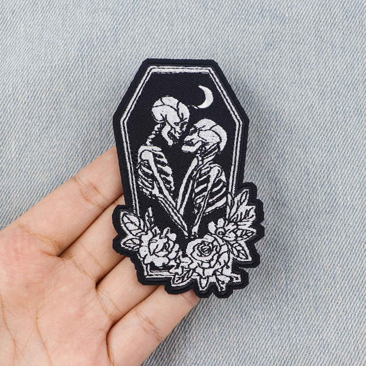 Parche bordado calavera skull vintage termoadhesivo – DIY táctico