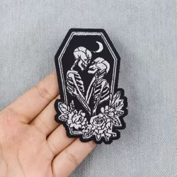 Parche bordado calavera skull vintage termoadhesivo – DIY táctico