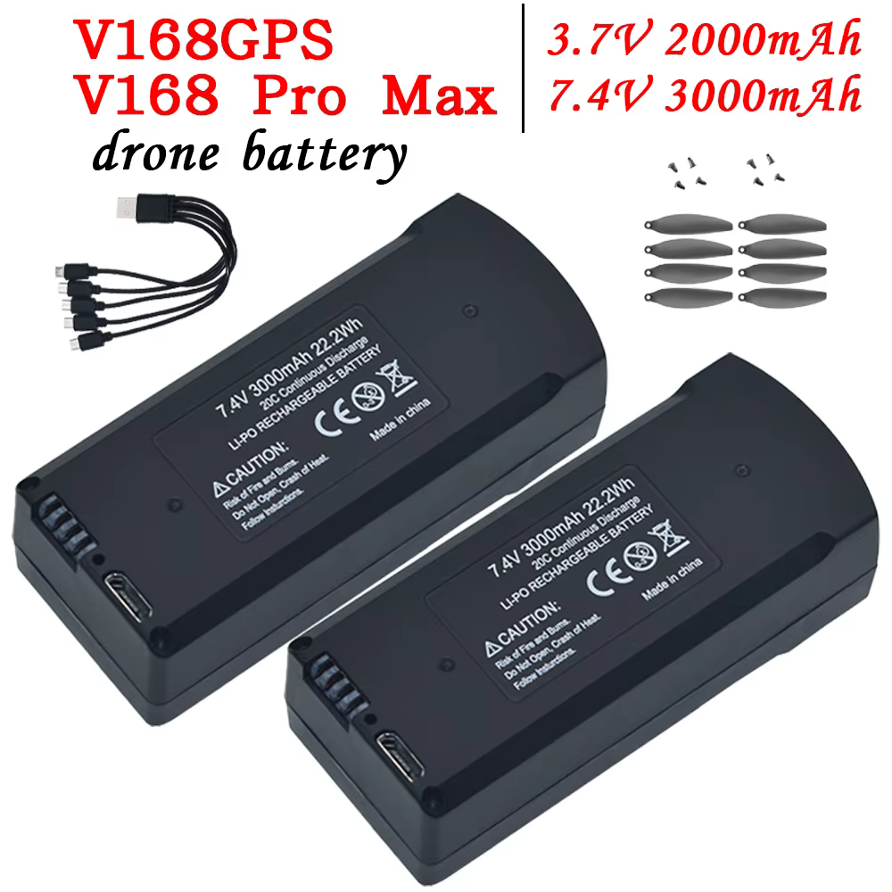 V168 Pro Max Bateria LiPo original 7,4V 3000mAh - Bateria de repuesto para drone - imagen 5