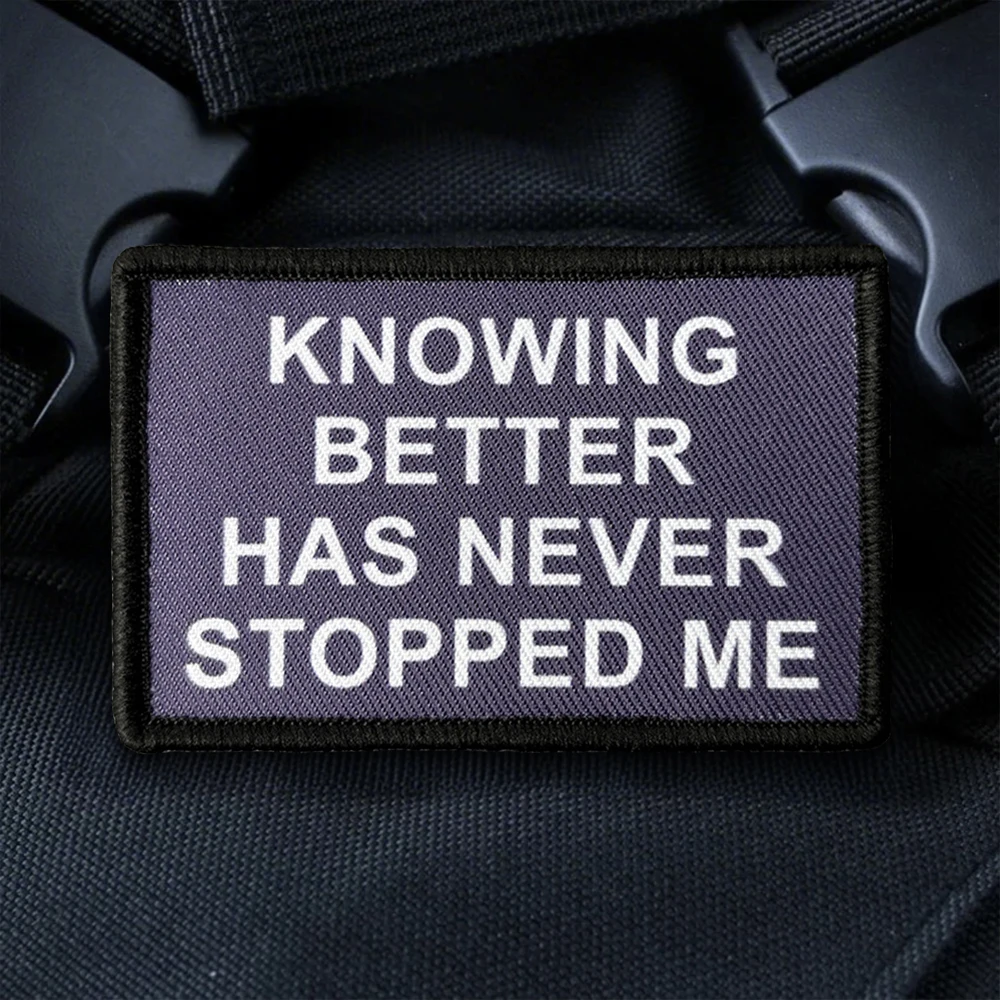 Parche táctica gancho y bucle con frase divertida