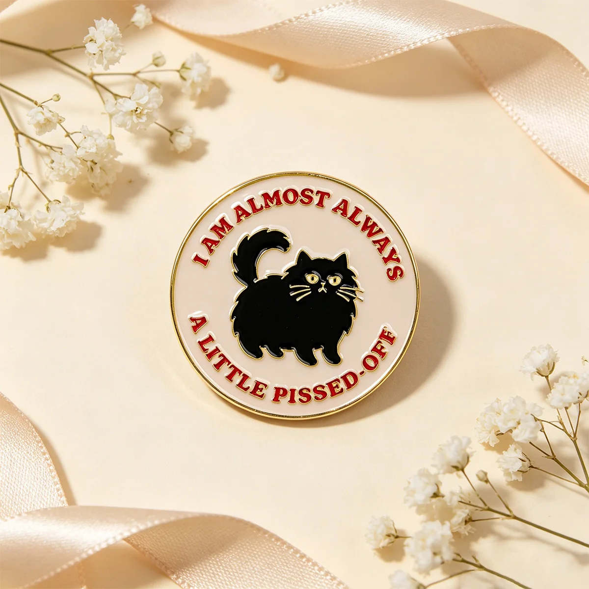 Pin esmalte táctico gato negro con frase para gorra y chaqueta - imagen 3