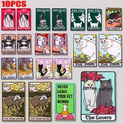 Parche bordado termoadhesivo de tarot con diseño animal punk