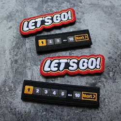 Parche bordado táctico LET'S GO con Velcro para uniformes