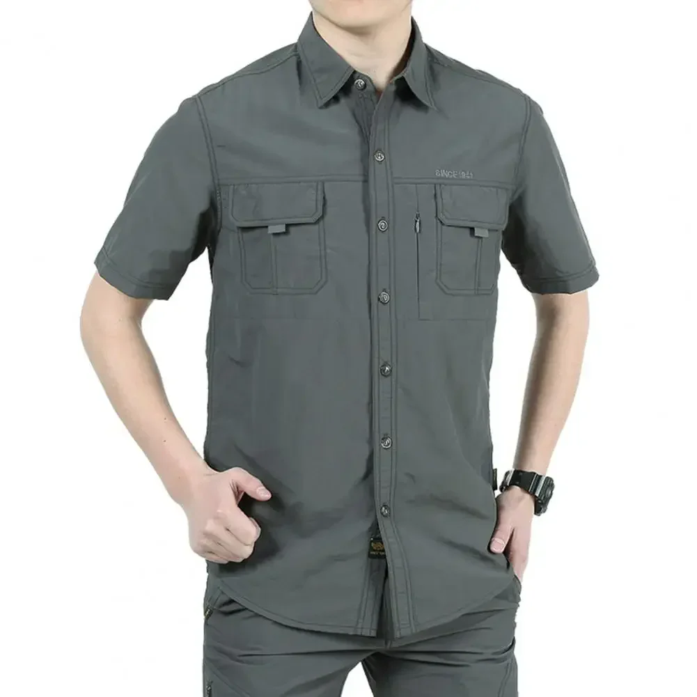 Camisa táctica manga corta hombre secado rápido cuello camisero - imagen 2