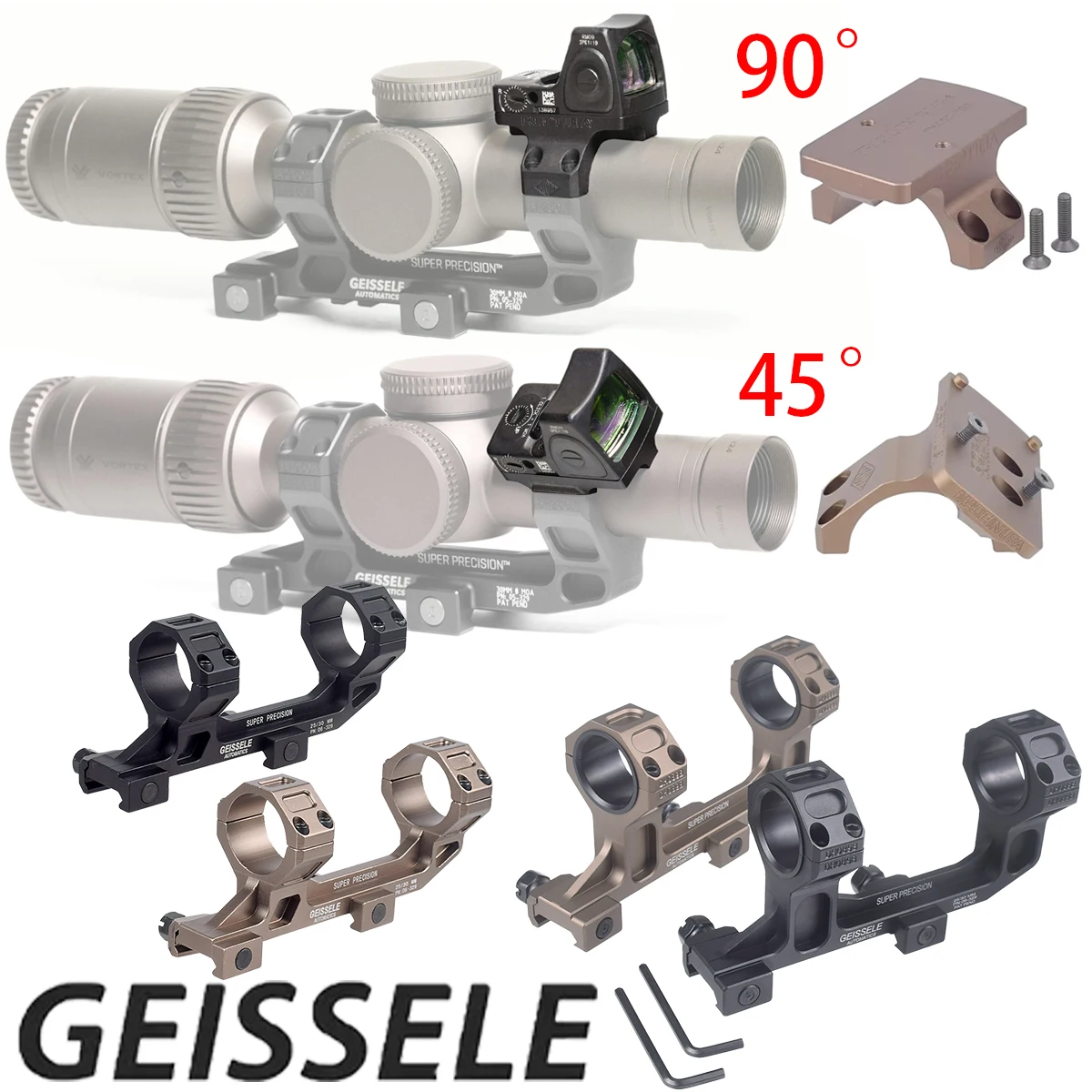 Montura Cantilever Geissele QD Picatinny 20mm – Anillos 25.4-30mm - imagen 2