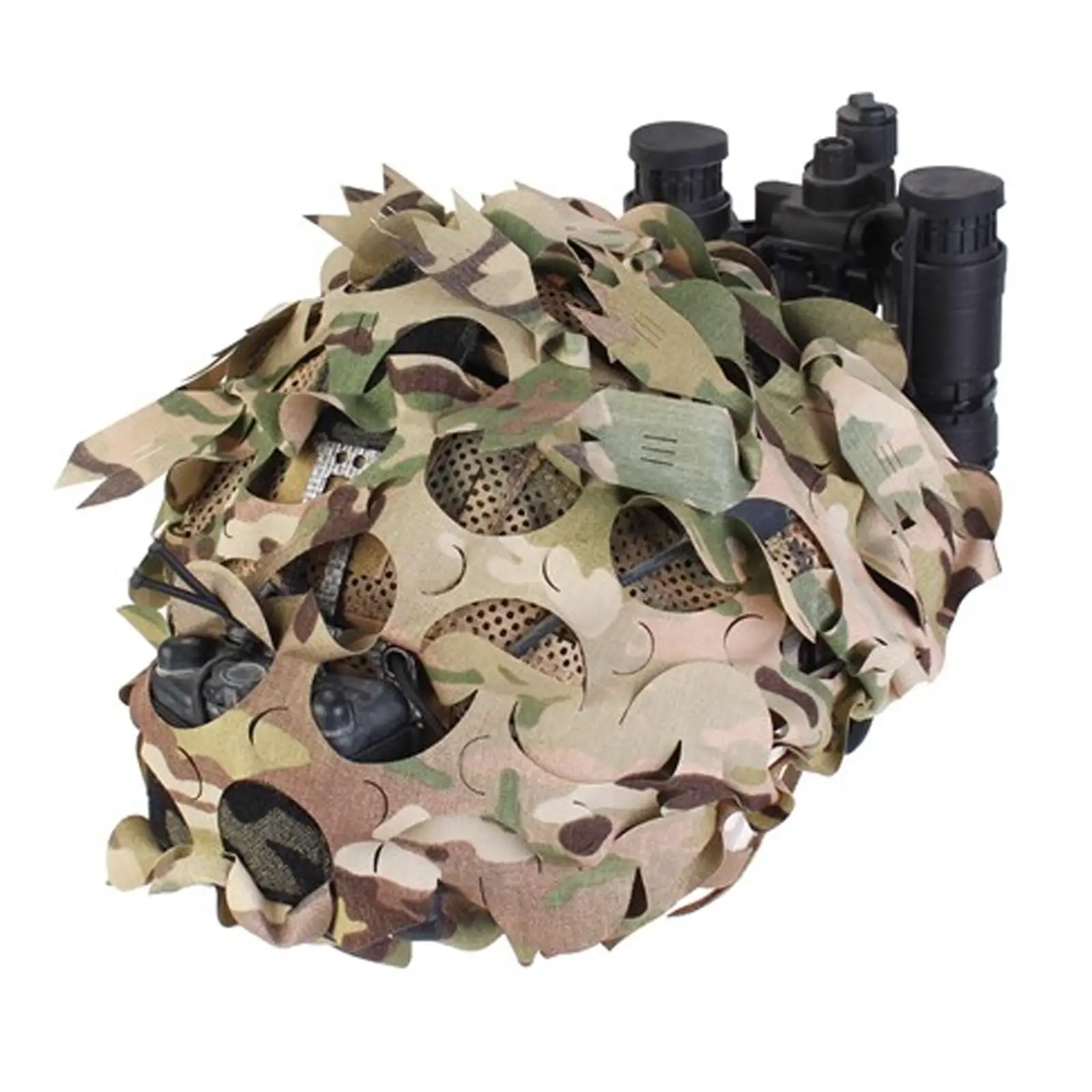 Casco táctico airsoft FAST camuflaje hojas con gafas visión nocturna - imagen 5