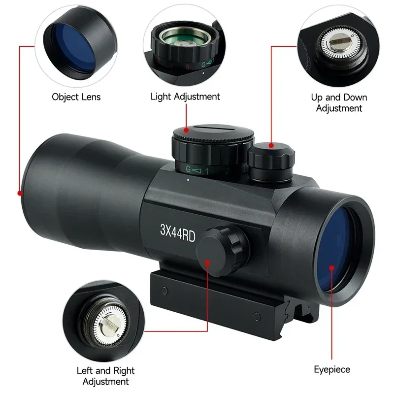 Mira de punto rojo compacta para airsoft – colimador reflex Picatinny - imagen 2