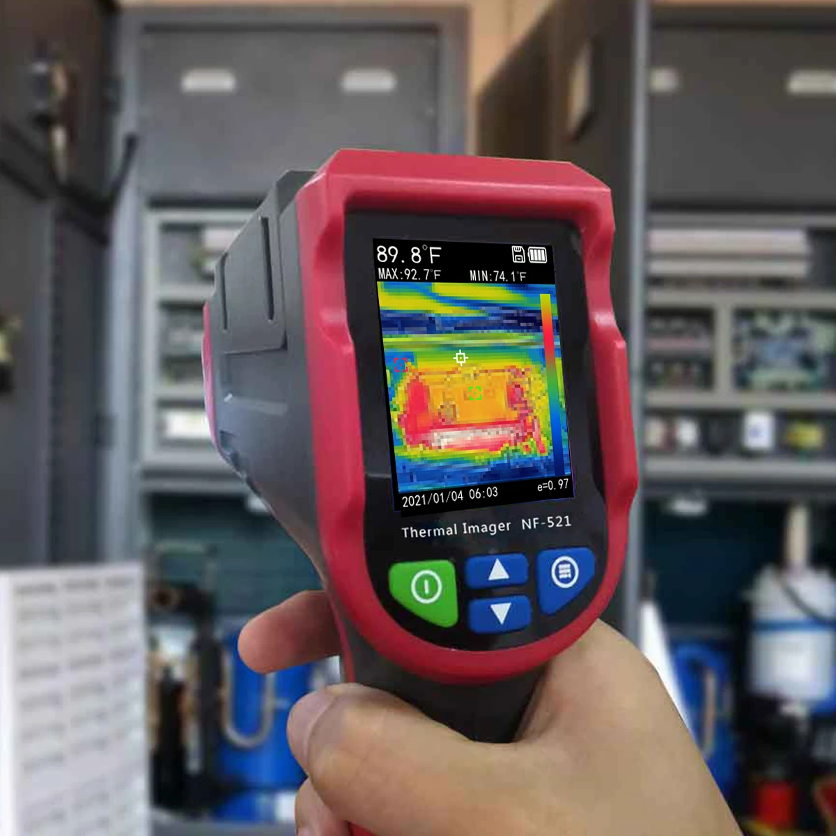 Sensor térmico NF-521 en uso