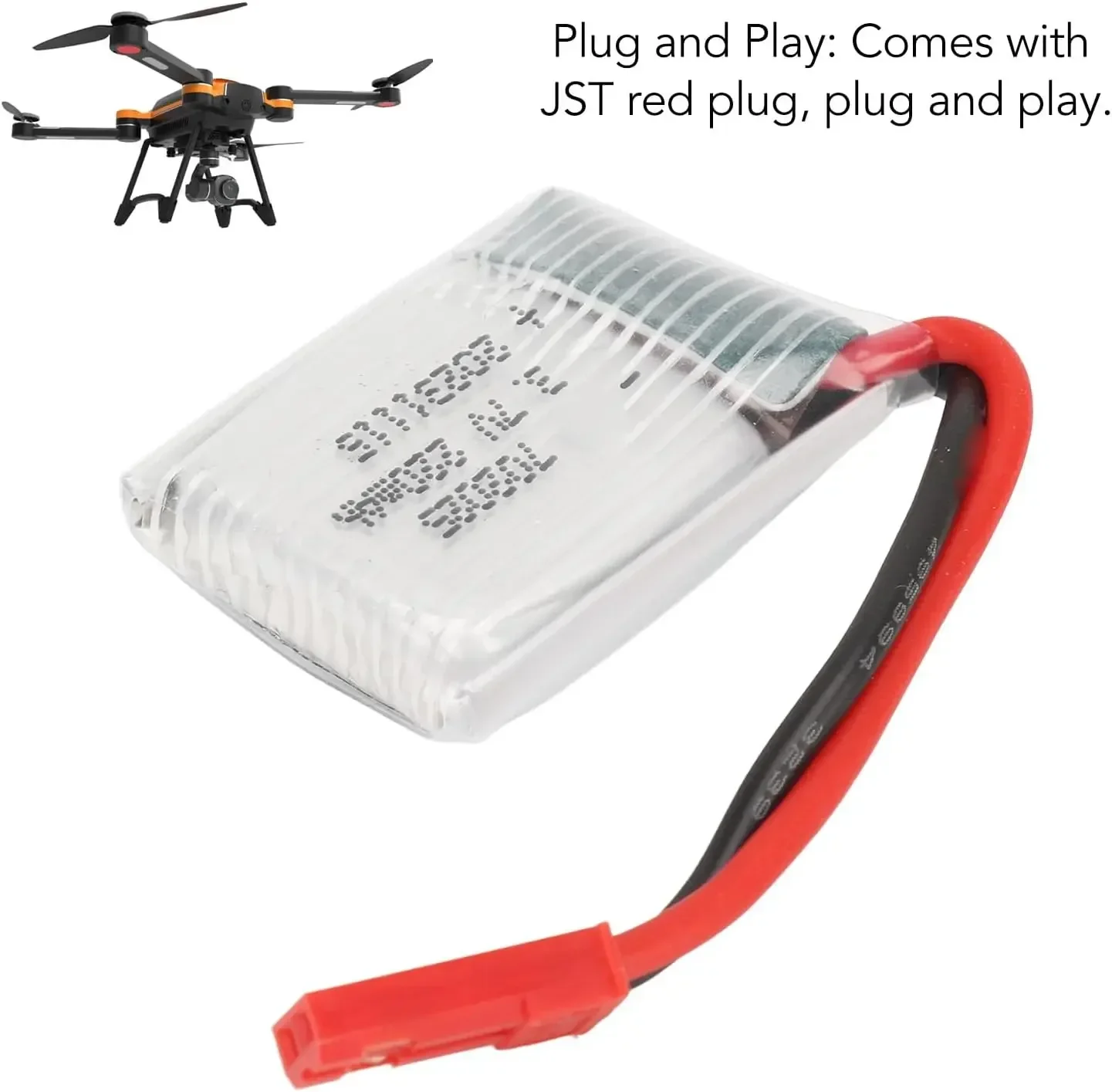 Batería Li-Po para drones RC con conector JST y cargador repuesto - imagen 2